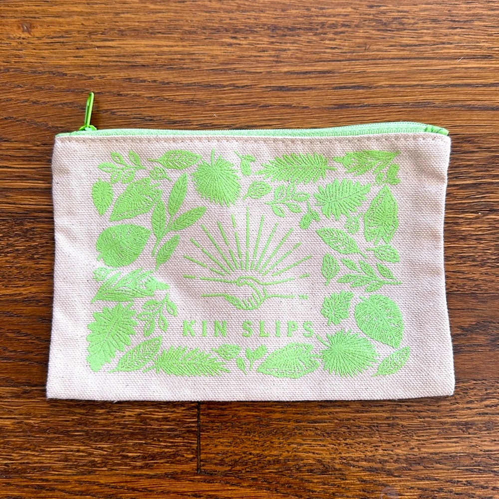 Cream Canvas Logo Pouch